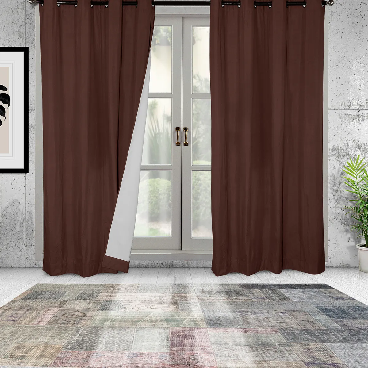 MASEL - Set 2 Cortinas Black-Out Microfibra 140x225 cm