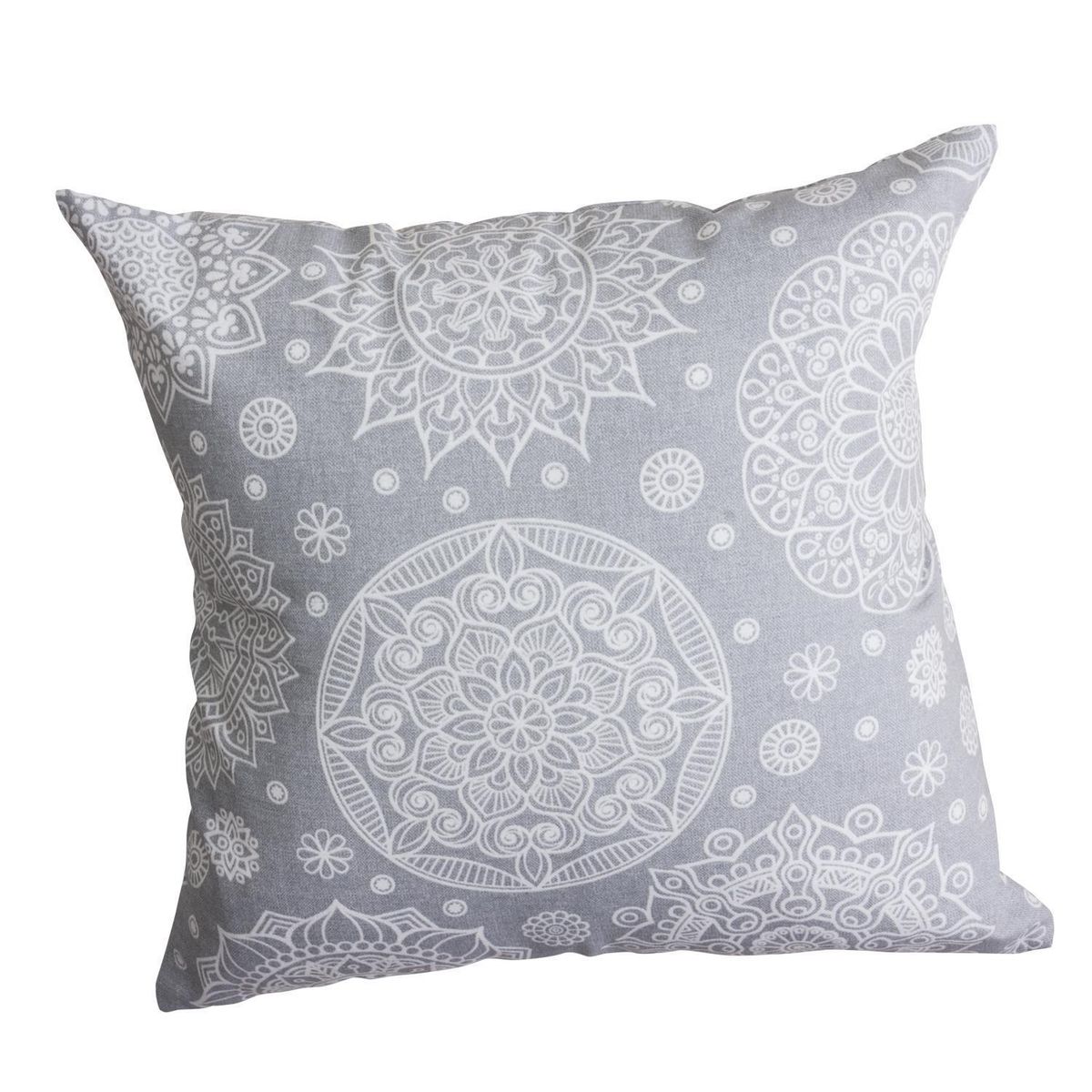 MASEL - Set De 2 Cojínes Lona Estampado Gris 50x50 cm