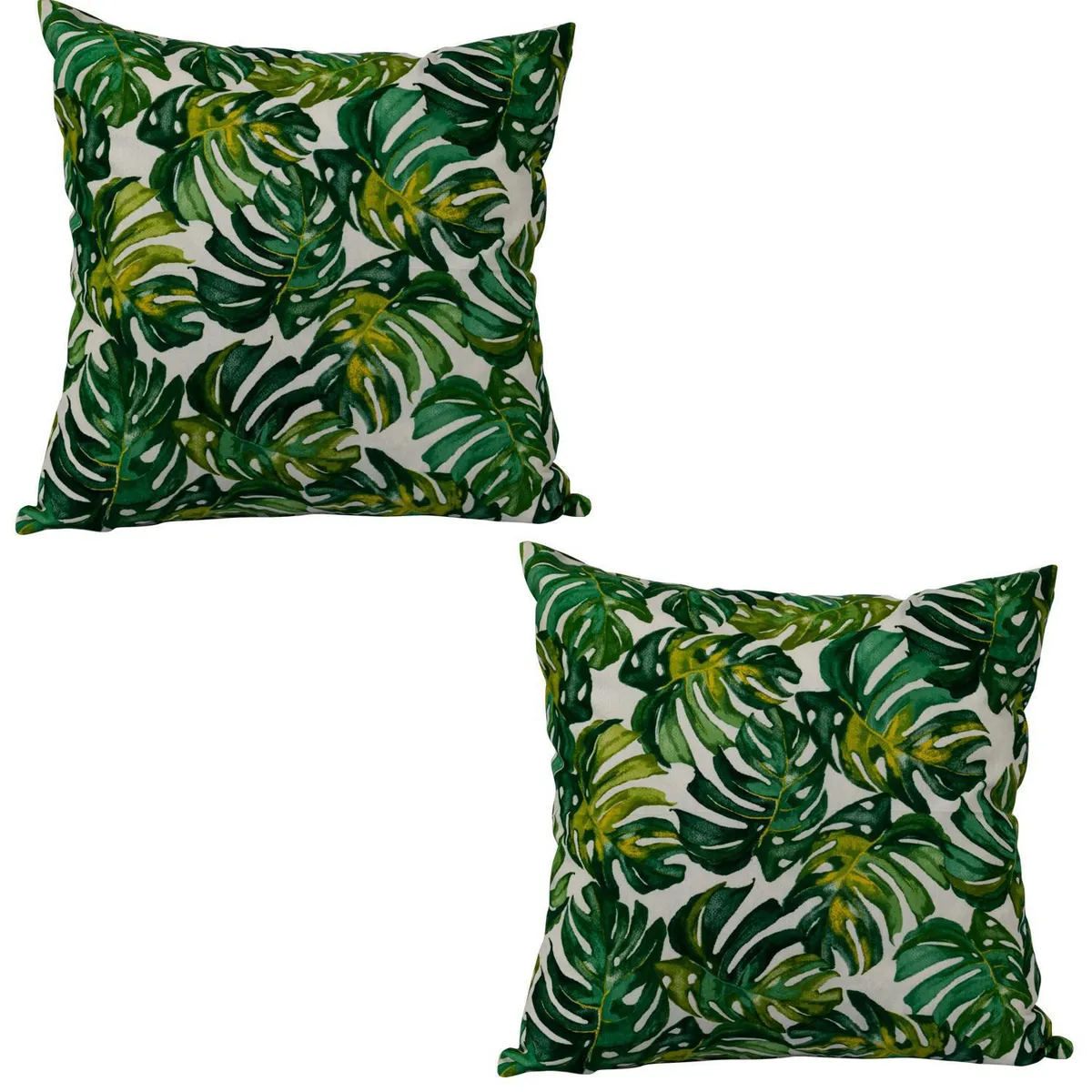 MASEL - Set De 2 Cojínes Lona Estampado Verde 50x50 cm