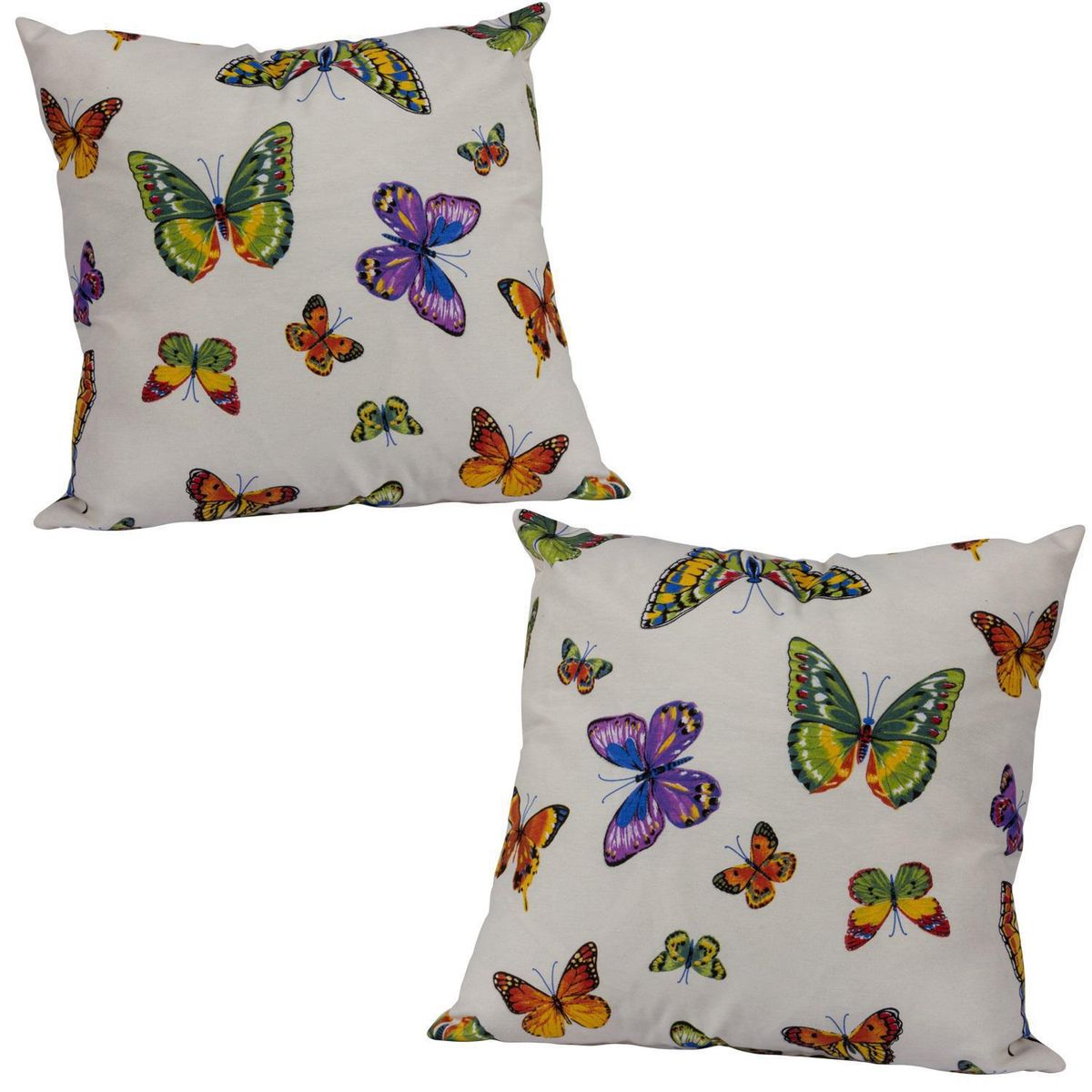 MASEL - Set De 2 Cojínes Lona Estampado Morado 50x50 cm