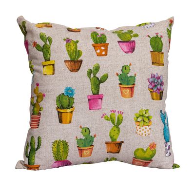 Imagen 2 del producto Set De 2 Cojínes Lona Estampado Gris 50x50 cm