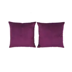 MASEL - Set De 2 Cojínes Felpa New velvet 40x40 cm Morado