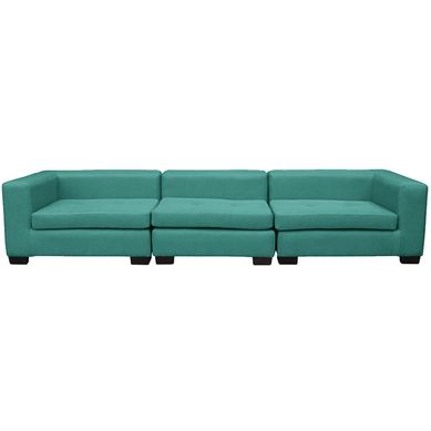 Seccional hendaya 3 cuerpos chenille turquesa 220x65x85 cm