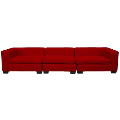 Seccional hendaya 3 cuerpos chenille rojo 220x65x85 cm