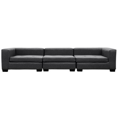 Seccional hendaya 3 cuerpos chenille gris 220x65x85 cm