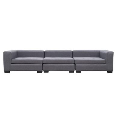 Seccional hendaya 3 cuerpos chenille gris claro 220x65x85