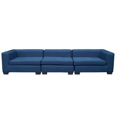 Seccional hendaya 3 cuerpos chenille azul 220x65x85 cm