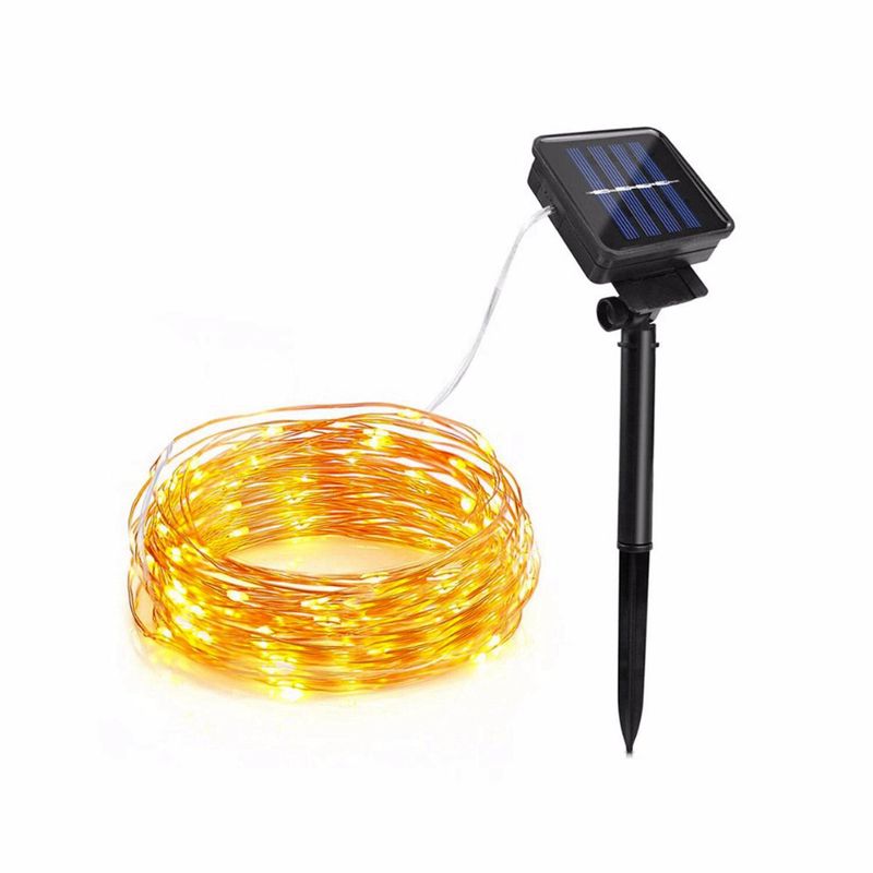 HB LEDS - Guirnalda solar Luz Hada Led Cálido 10 metros