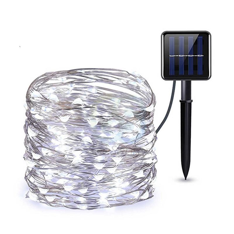 HB LEDS - Guirnalda solar Luz Hada Led frío 10 metros