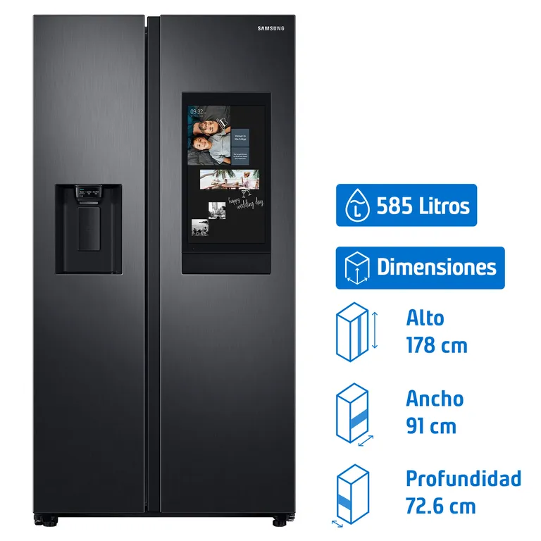 Refrigerador Side by Side No Frost 608 Litros Negro RS58T5561B1/ZS