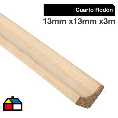 Moldura 1/2 Caa Madera Pino amarillo 13 mm 13x3 m