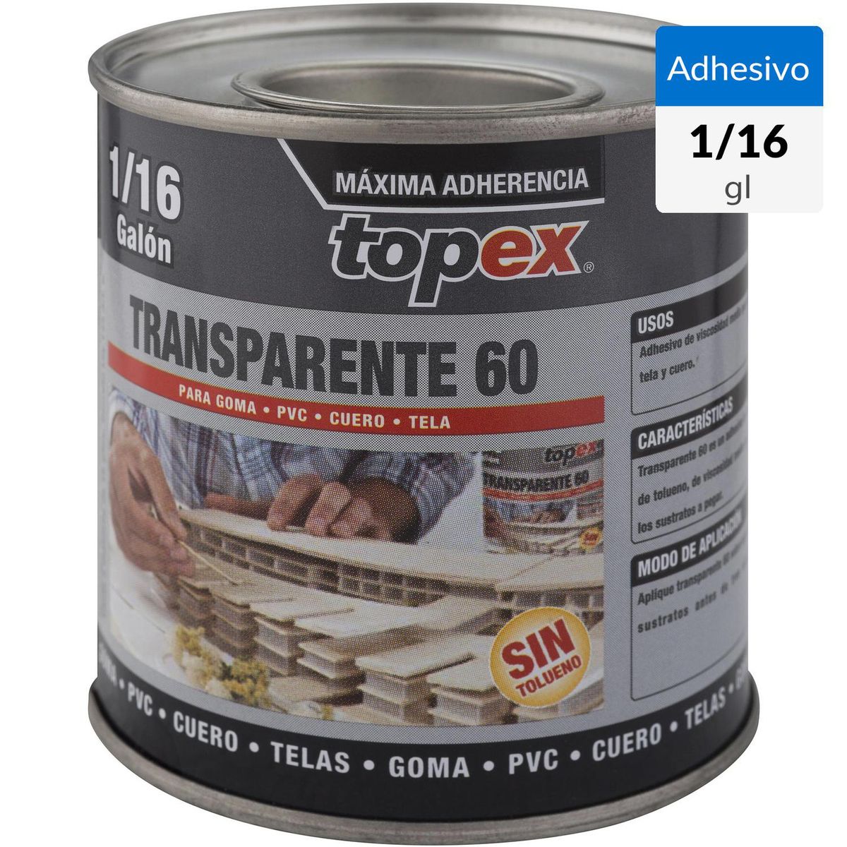 TOPEX - Adhesivo de contacto 1/16 gl transparente