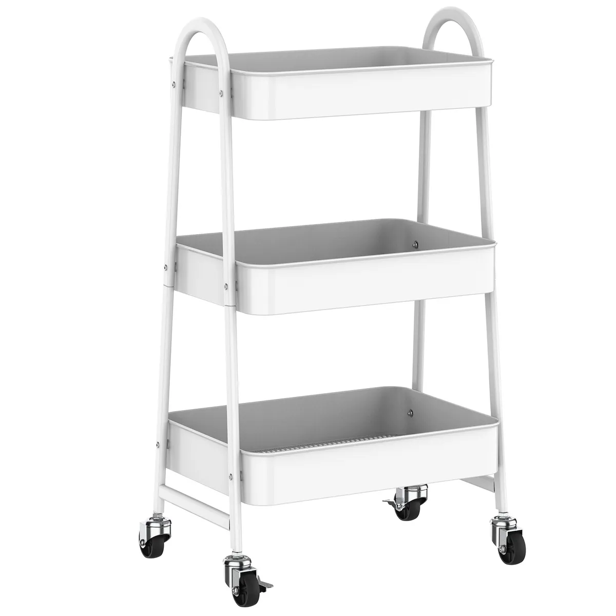 JUST HOME COLLECTION - Carro con ruedas 30,6x44,5x79,4 cm acero blanco