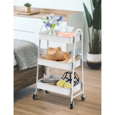 Imagen 2 del producto Carro con ruedas 30,6x44,5x79,4 cm acero blanco