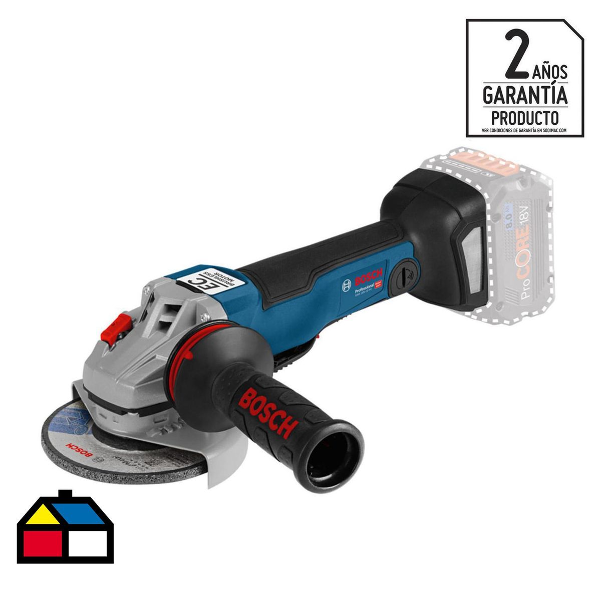 BOSCH - Esmeril angular inalámbrico 4,5" 18V sin batería
