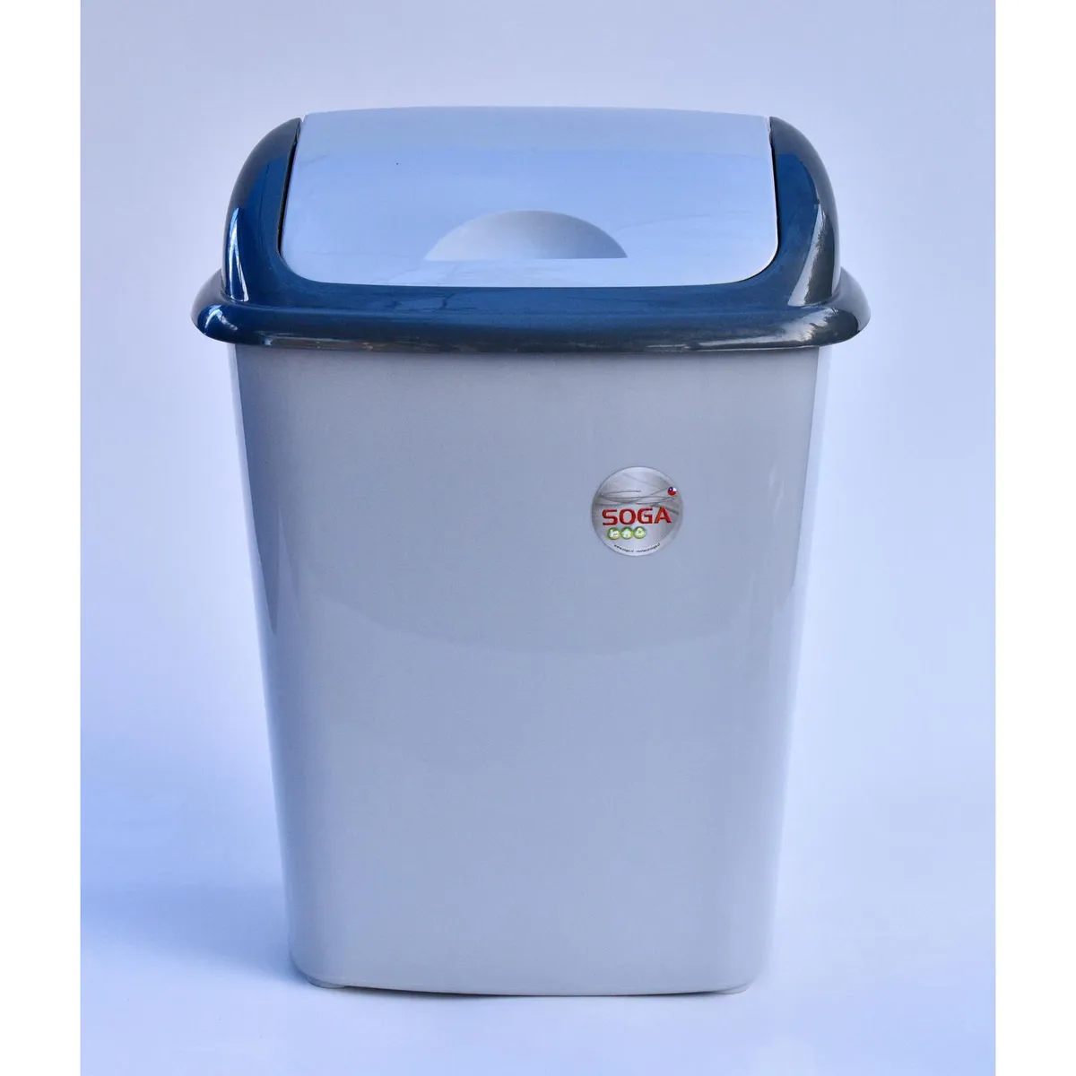 SOGA - Papelero. Baño con Tapa 7 Litros Plástico Gris grafito