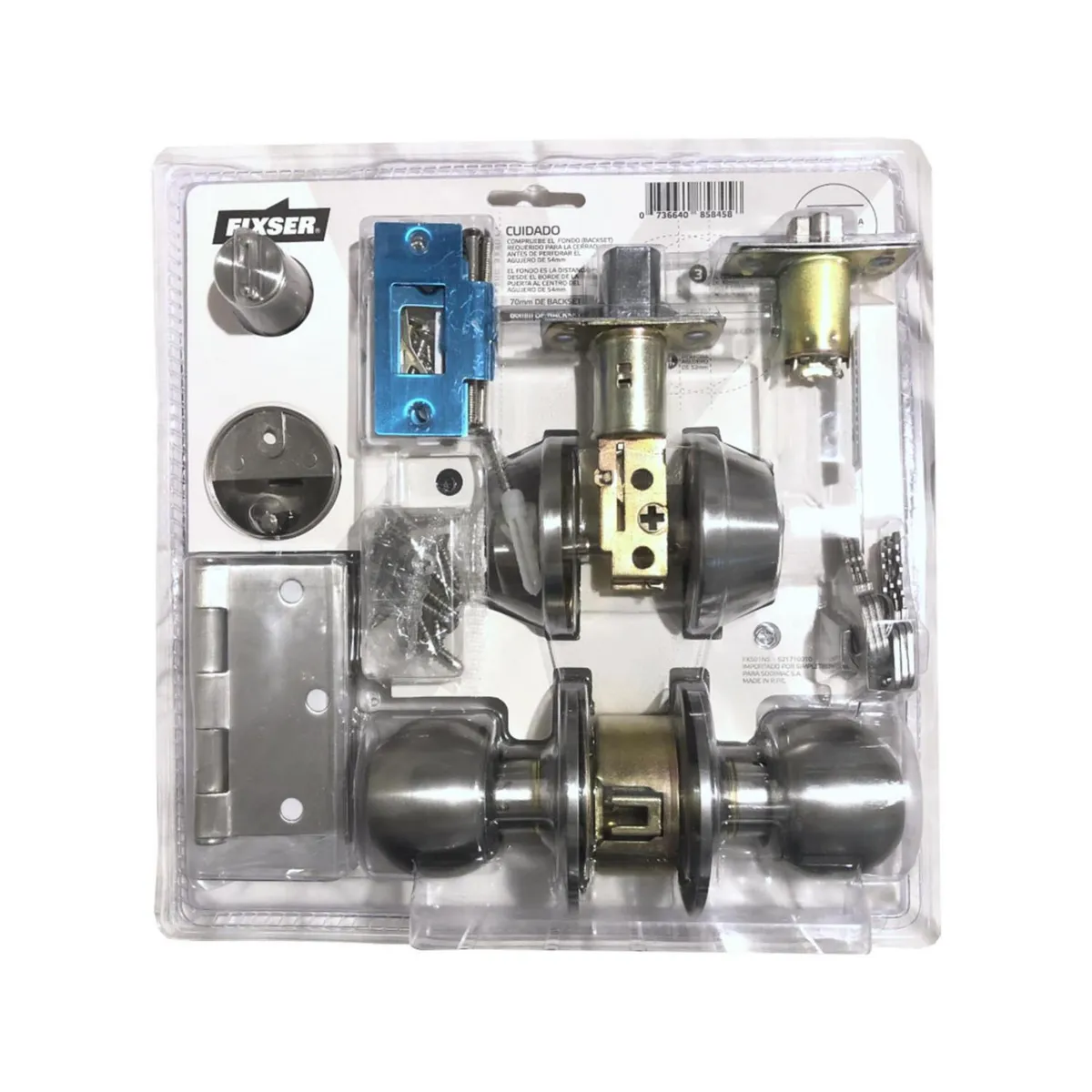FIXSER - Kit cerradura de acceso pomo inox FX