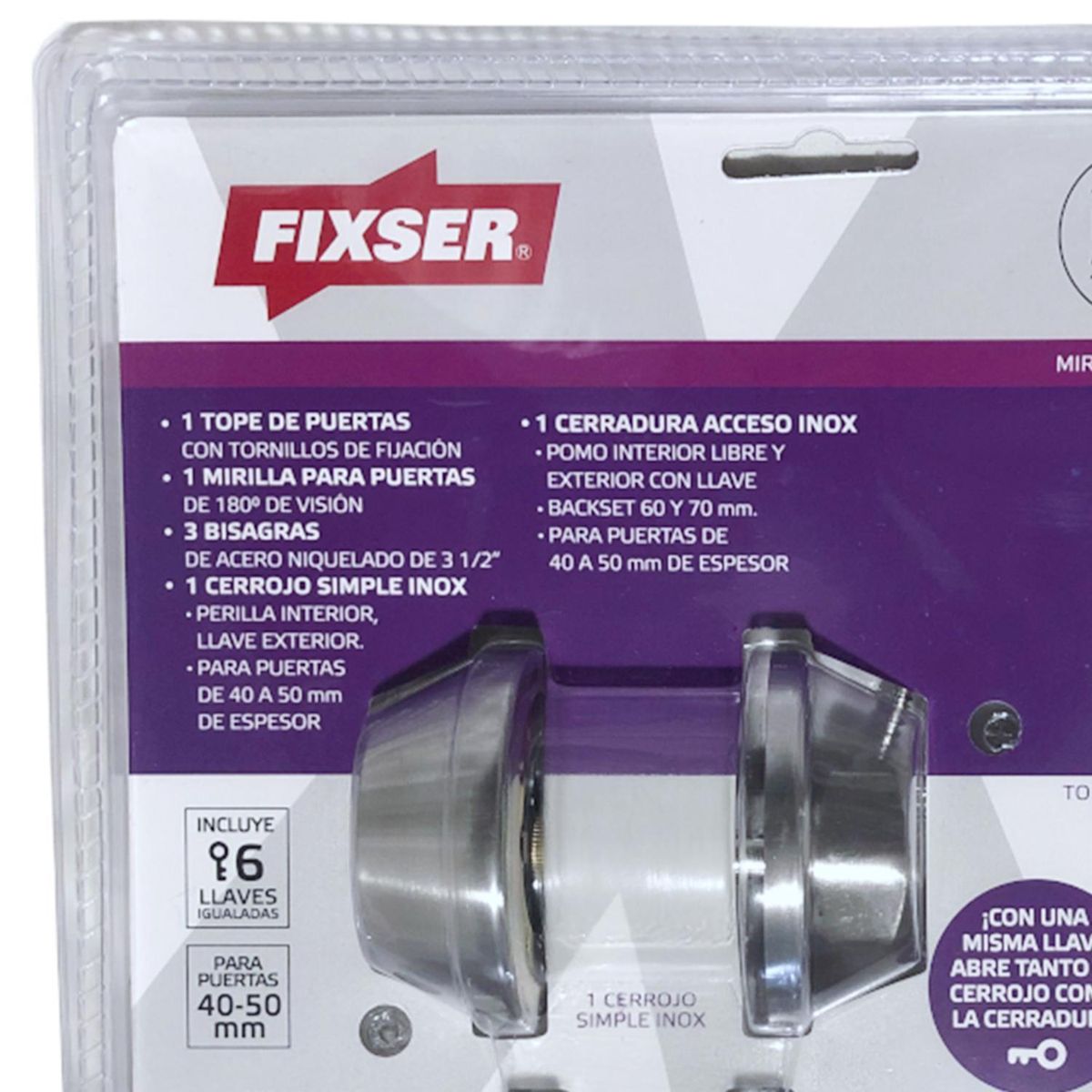 FIXSER - Kit cerradura de acceso pomo inox FX