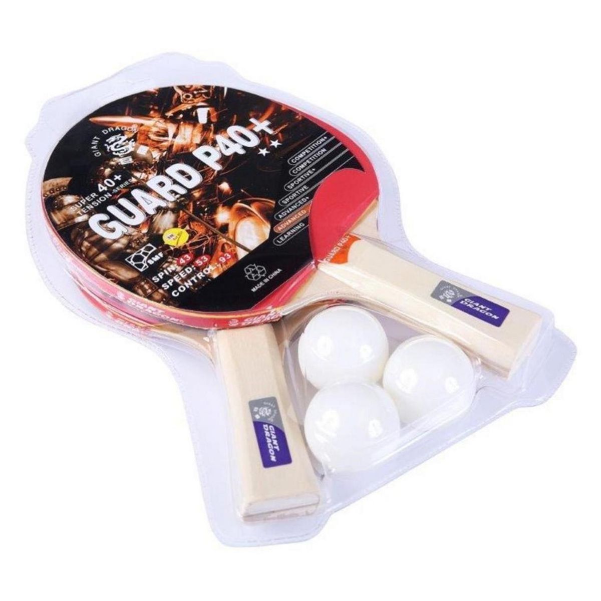 VADELL - Set De Ping-Pong 2 Paletas + 3 Pelotas
