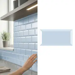 SUPER CERAMICA - Cerámica Muro 10x20 cm Metro Celeste 1 m2
