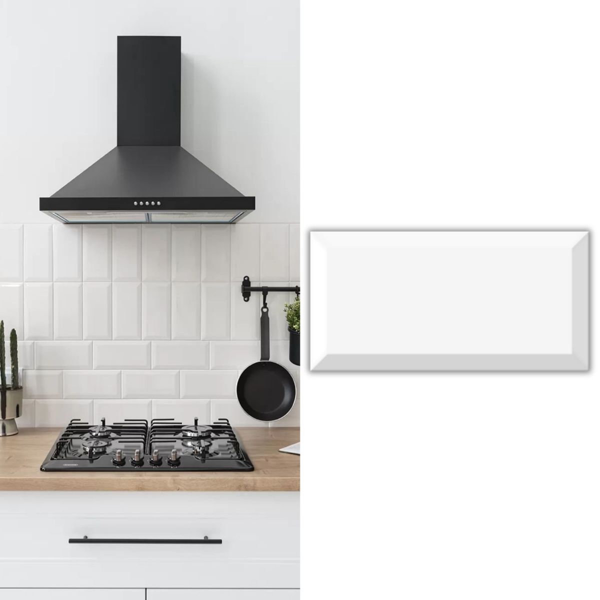 SUPER CERAMICA - Cerámica Muro 10x20 cm Metro Blanco Brillo 1 m2