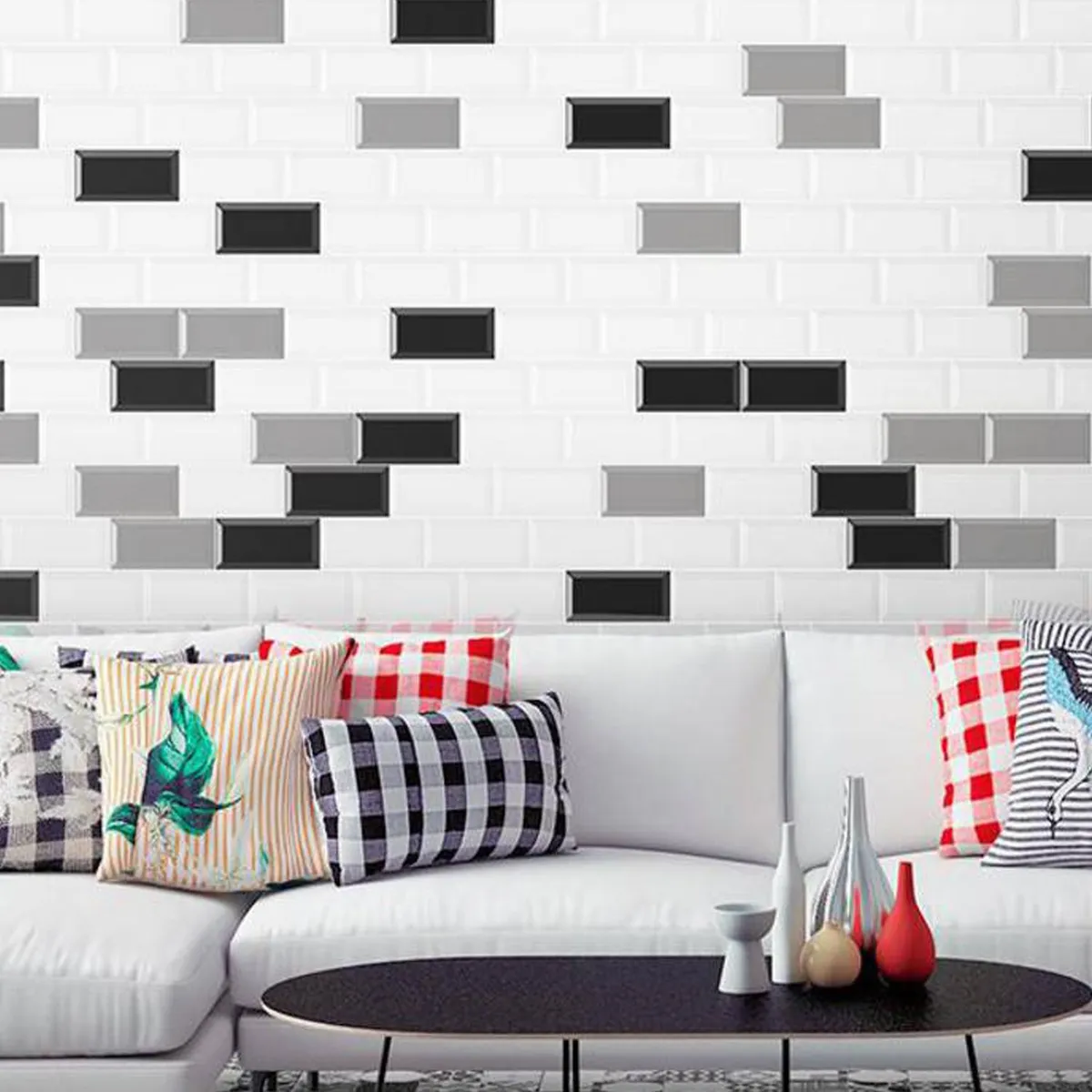 SUPER CERAMICA - Cerámica Muro 10x20 cm Metro Negro 1 m2