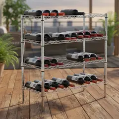 AUTORODEC - Estante para Botellas 4 Nivel(es) 90x84x35 cm Gris