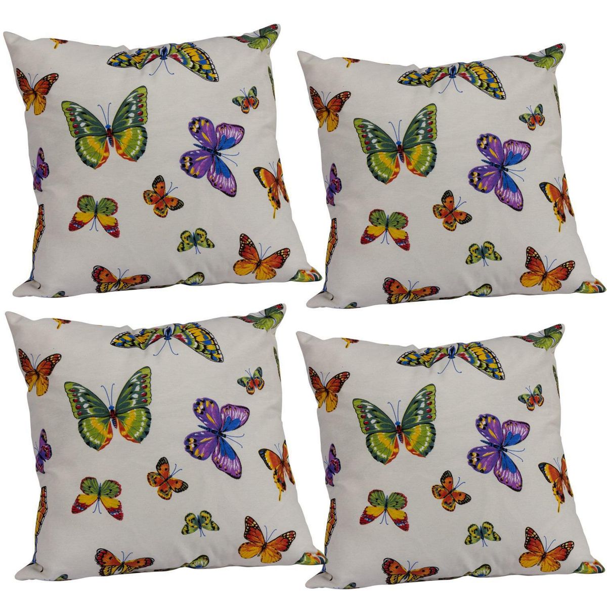 MASEL - Set De 4 Cojínes Lona Estampado Multicolor 50x50 cm