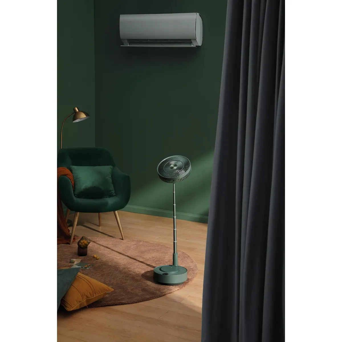 GENERICO - Ventilador recargable verde 10W