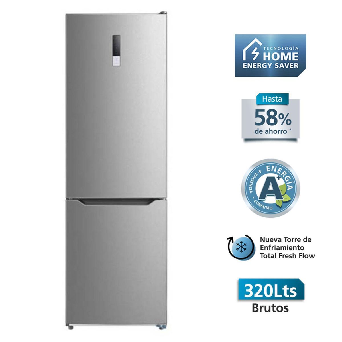 MABE - Refrigerador Bottom Freezer No Frost 290 Litros Silver RMB302PXLRS0