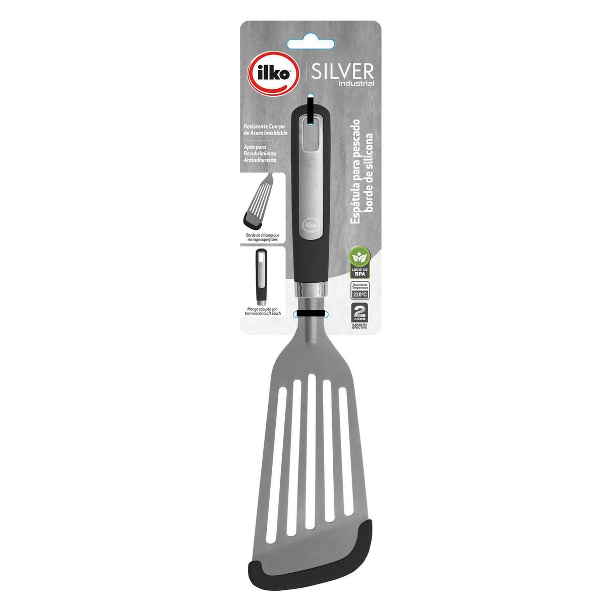 ILKO - Espátula Ilko Larga 38.5 cm Negra Cocina