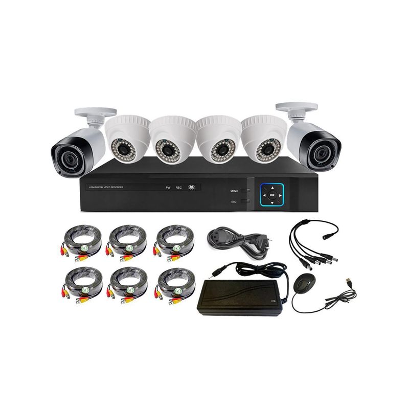 VIPA - KIT 6 cámaras de seguridad + Xvr 8Ch HD 1mp