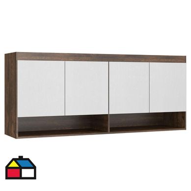 Estante Areo 4 Puertas Selene 68x160x38 cm Caf