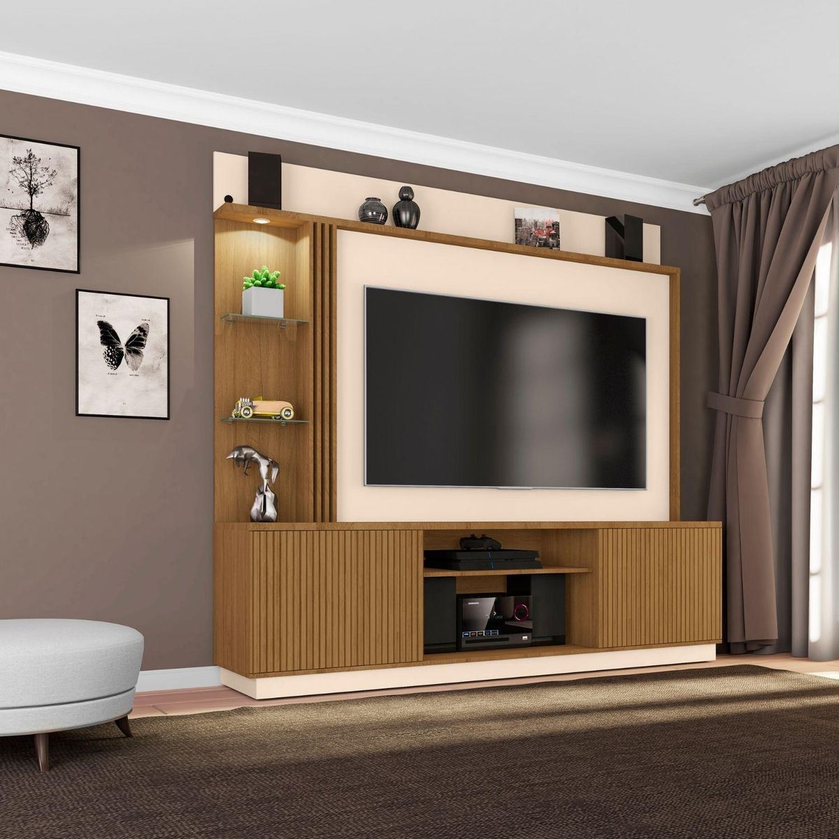 HOGA - Centro de Entretenimiento 70" 187x201x43 cm blanco