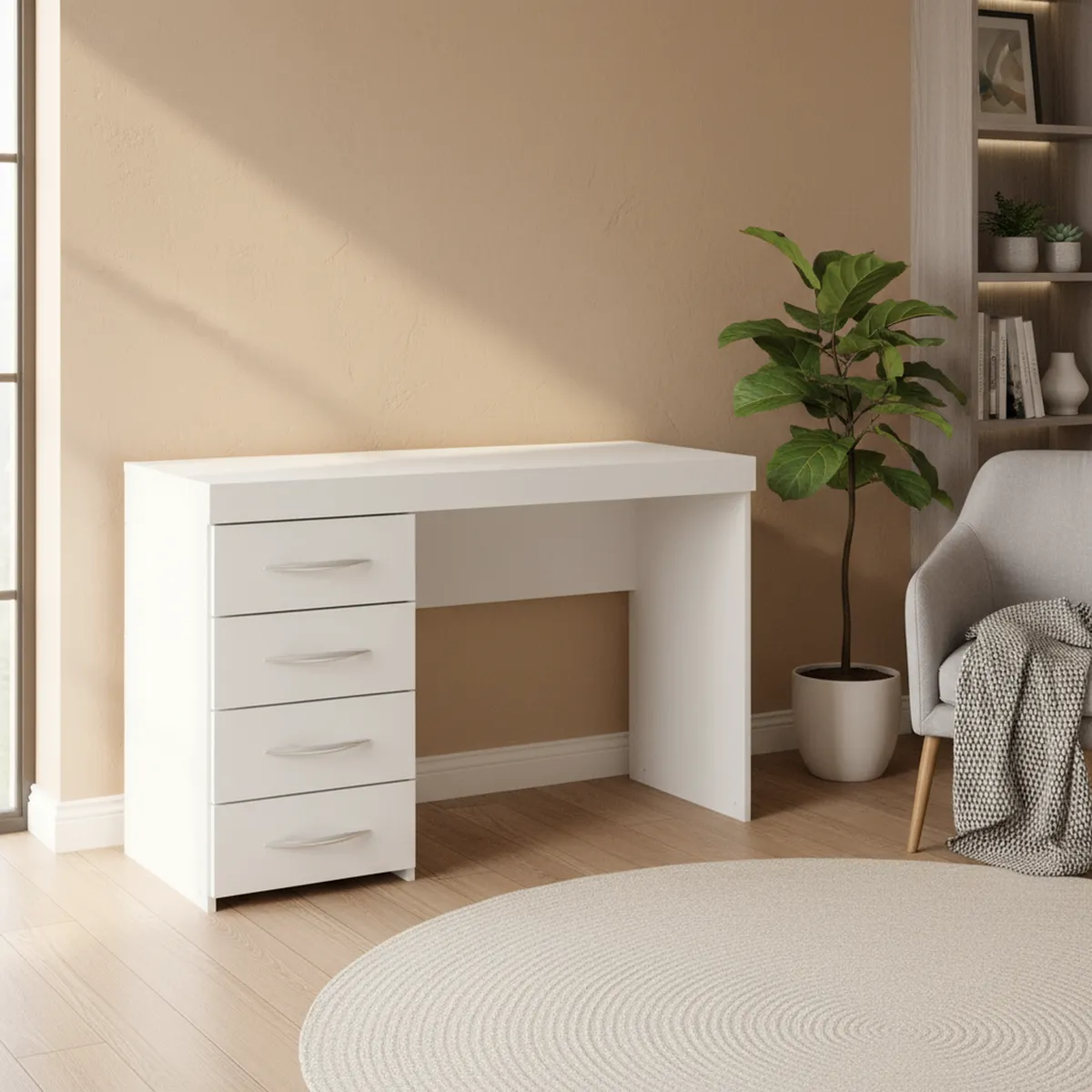 HOGA - Escritorio Tek 120x76x47 cm Blanco