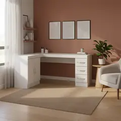 HOGA - Escritorio Tek 156x76x47 cm Blanco