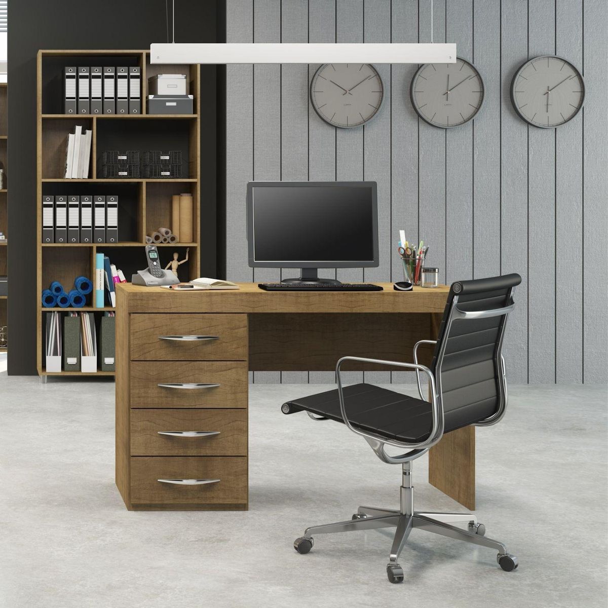 HOGA - Escritorio Tek 120x76x47 cm Terracota