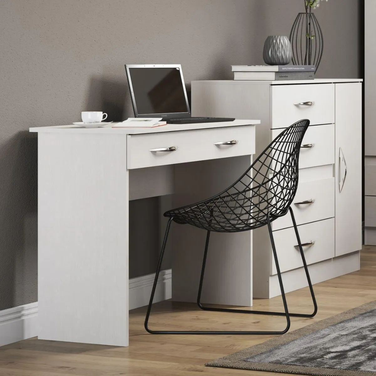 HOGA - Escritorio Slim 90x78x45 cm Blanco