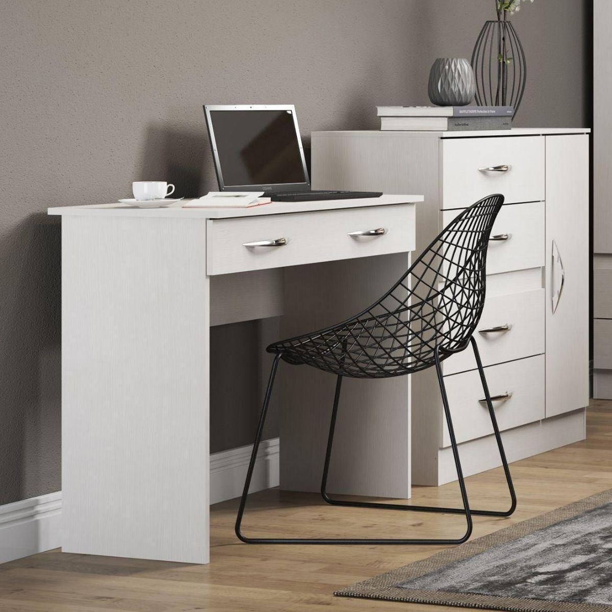 HOGA - Escritorio Slim 90x78x45 cm Blanco