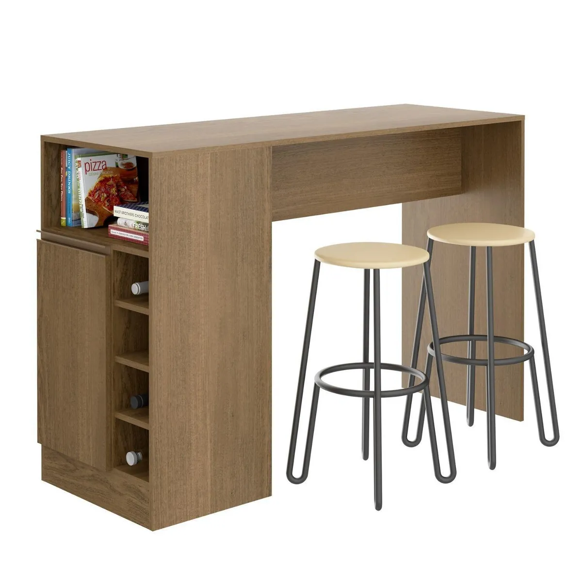 HOGA - Mesa Comedor Diario 79x136x30 cm Paulina Avellana