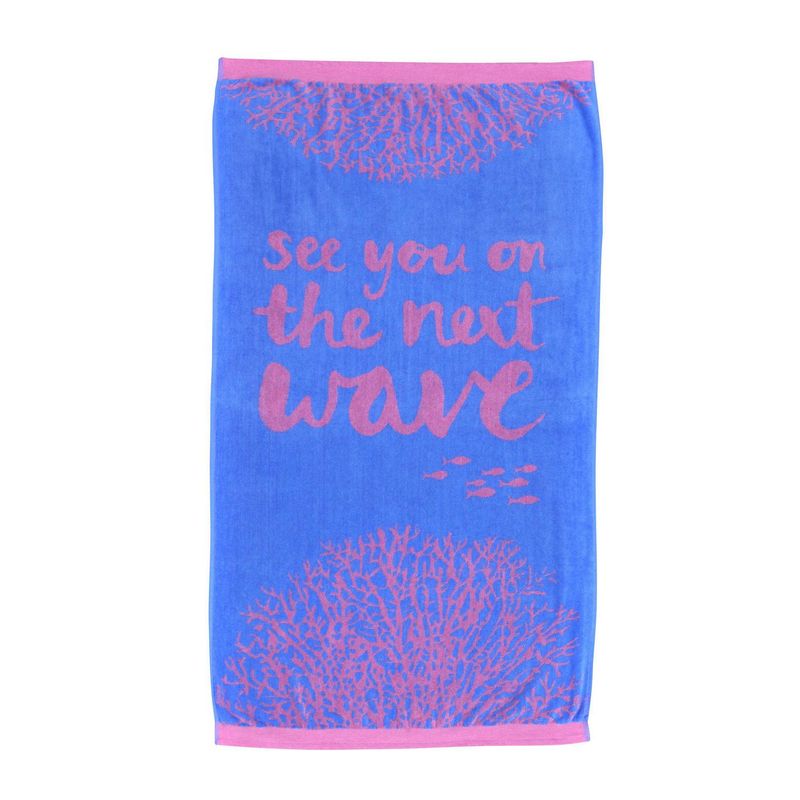 MASHINI - Toalla Playa Verano 2021 450 gr Algodón 75x150 cm Wave