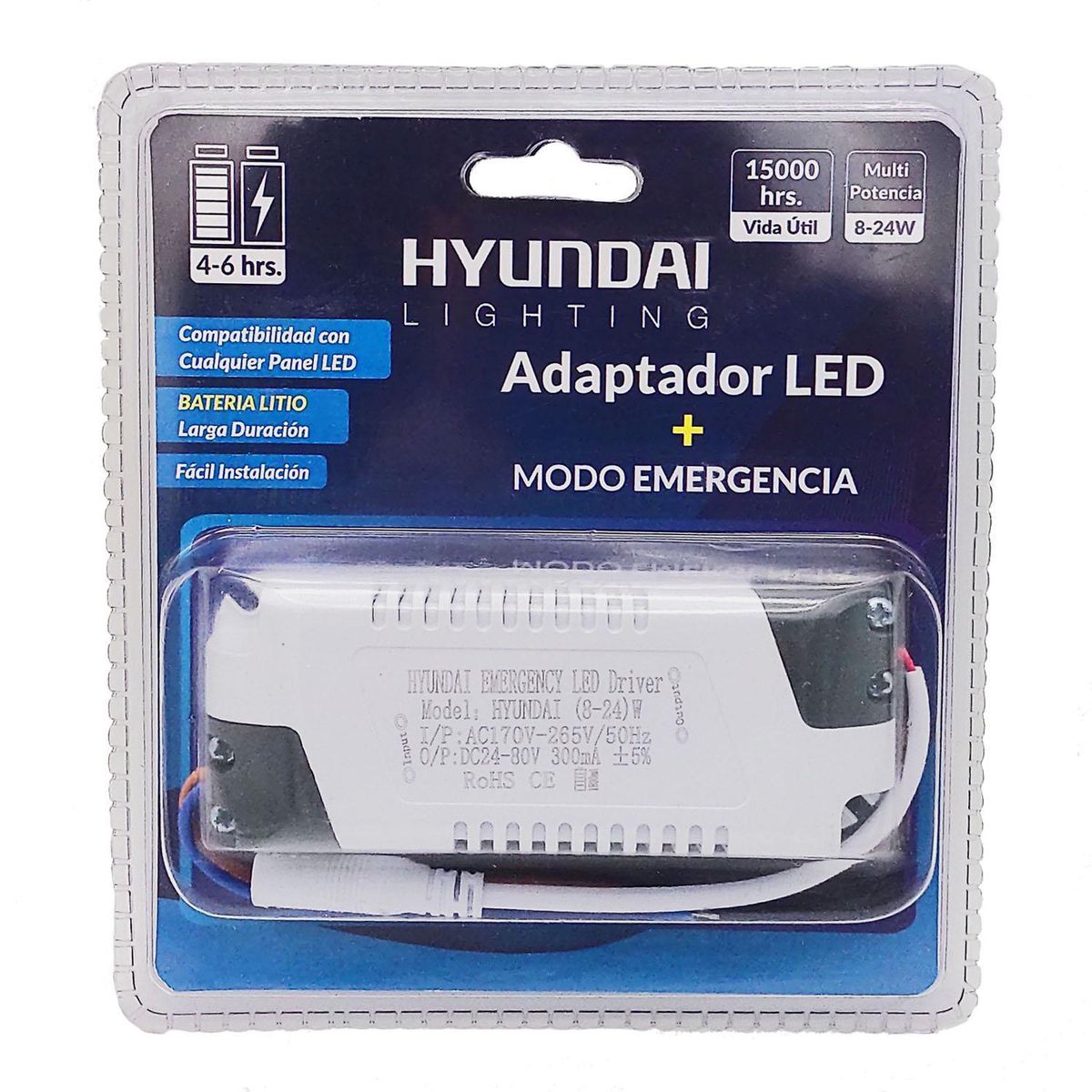 HYUNDAI - Pack 2 Driver led 8-24 W + kit emergencia