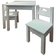 MUEBLES KIDS - Mesa infantil con sillas blanca auto