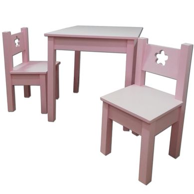 Mesa Infantil 2 Sillas Rosado 60x60x60 cm