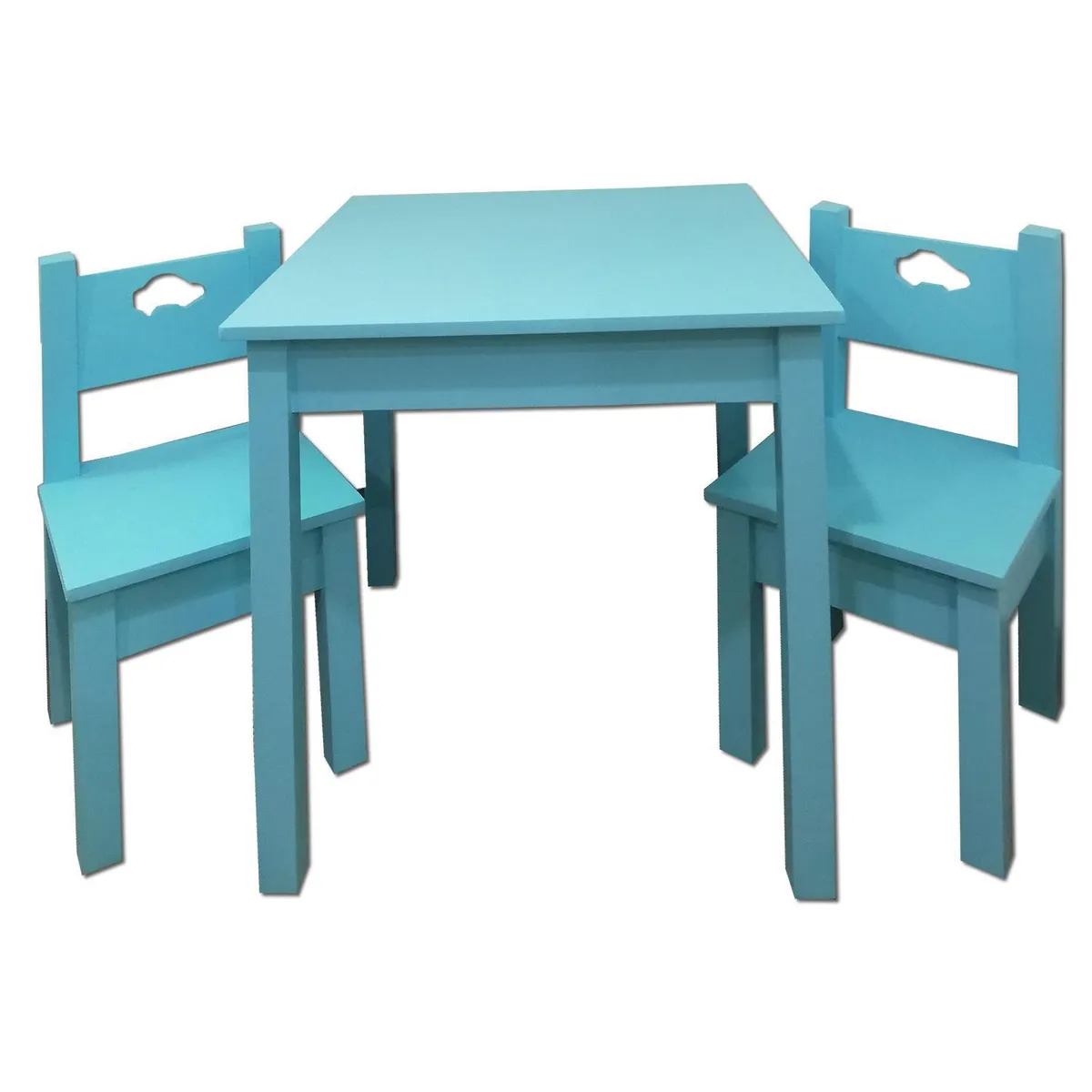 MUEBLES KIDS - Mesa con 2 Sillas Infantil Celeste 60x60x60 cm