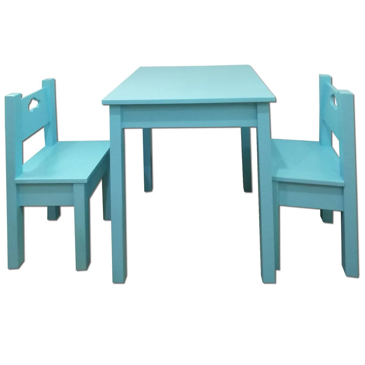 MUEBLES KIDS - Mesa con 2 Sillas Infantil Celeste 60x60x60 cm