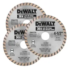 DEWALT - Pack 3 discos diamantados 4 1/2"