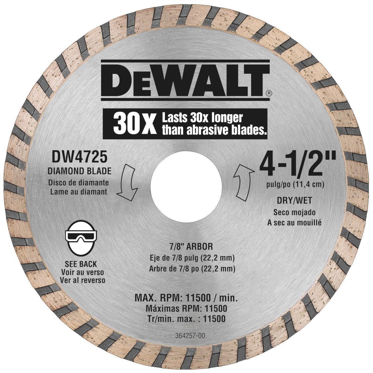 DEWALT - Pack 3 discos diamantados 4 1/2"