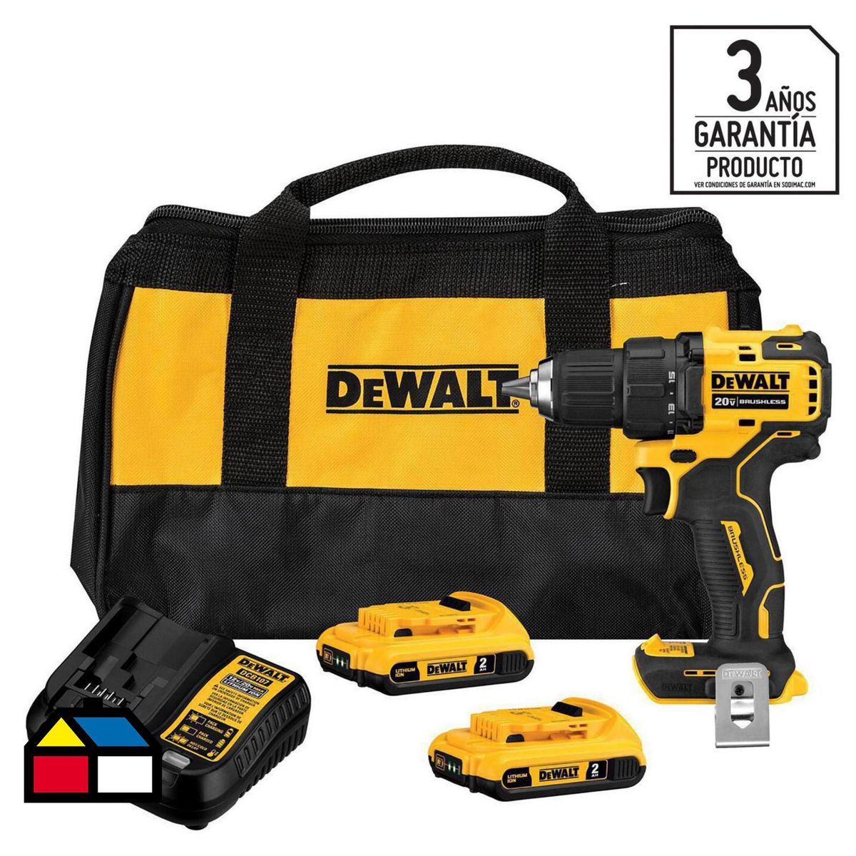 DEWALT - Taladro Inalámbrico Rotación 13 mm 20 V/2 Baterías