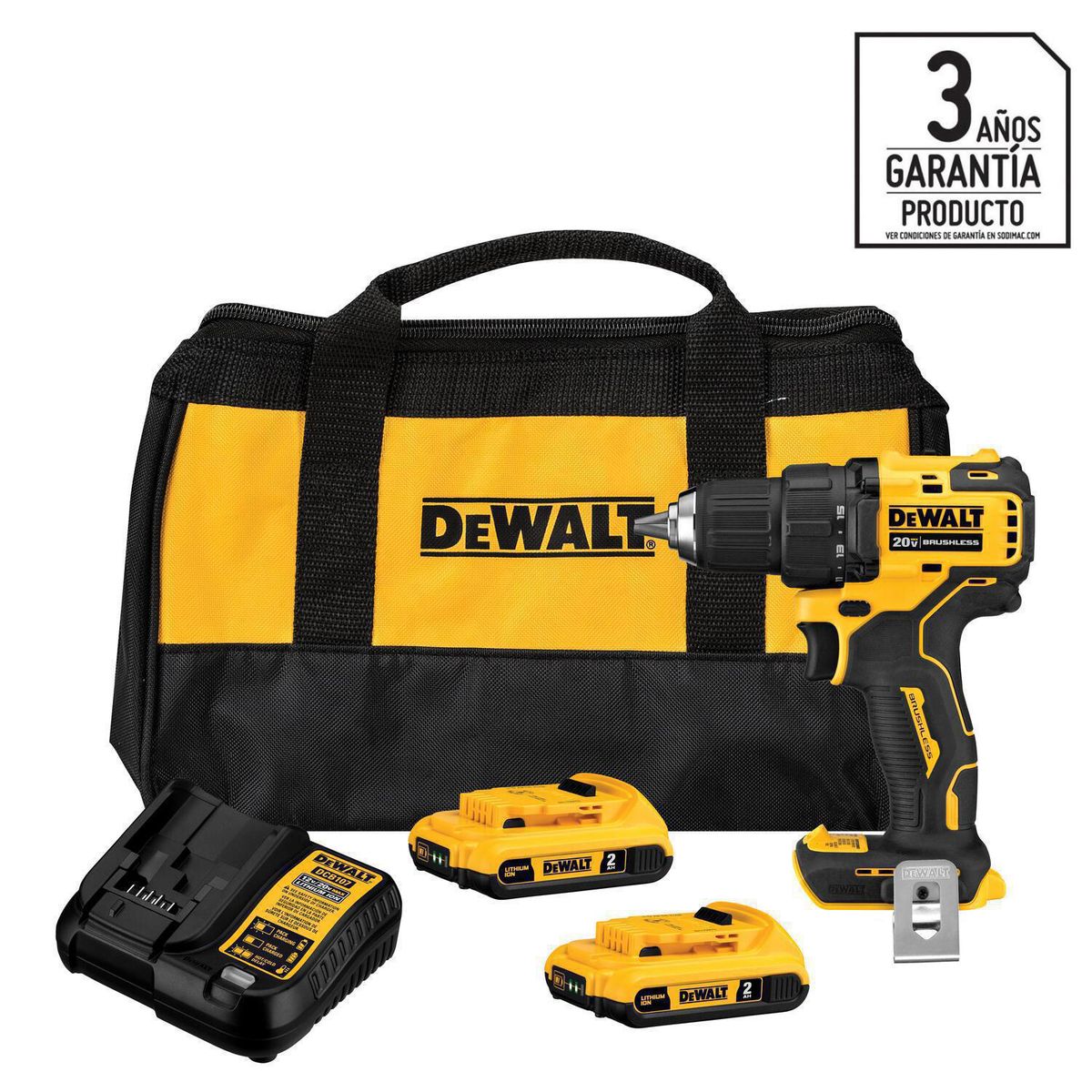 DEWALT - Taladro Inalámbrico Rotación 13 mm 20 V/2 Baterías